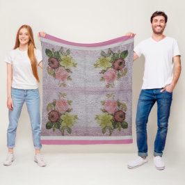 Luxus Moderne Vintage Rose Fleecedecke