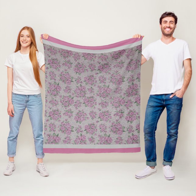 Luxus Moderne Vintage Rose Fleecedecke (Beispiel)