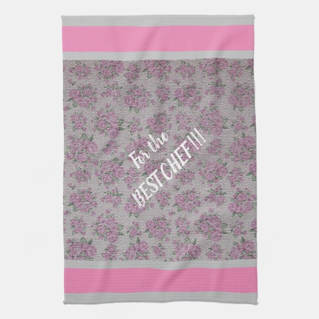 Luxus Moderne Vintage Rose Geschirrtuch (Vertikal)