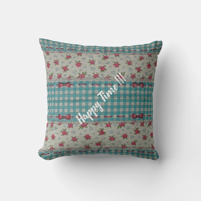Luxus Moderne Vintage Rose Kissen (Vorderseite)