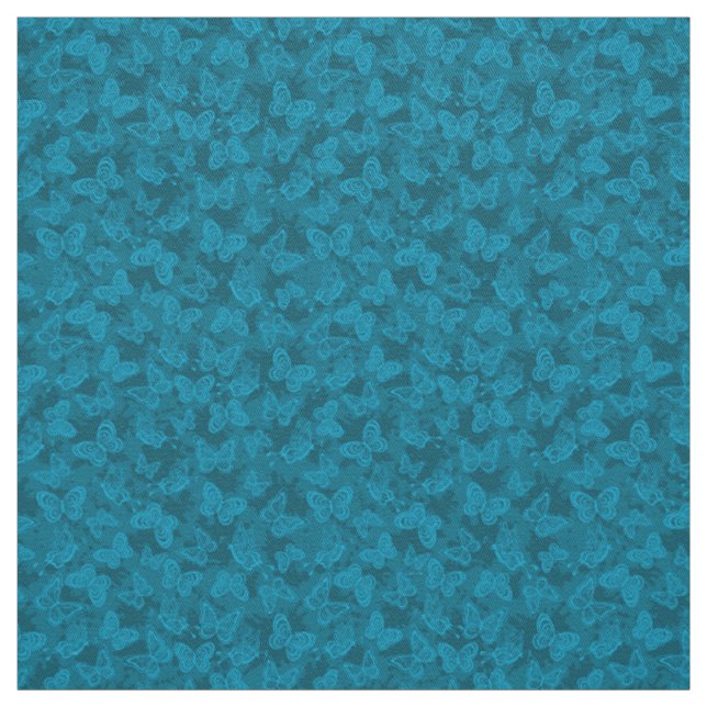 Luxus Moderner Blauer Blauer Blütenschmetterling Stoff (Muster)