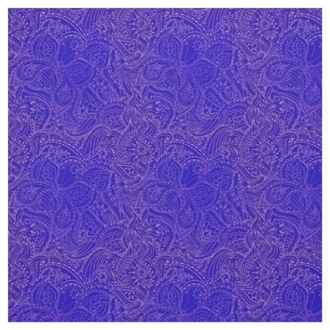 Luxus Moderner Blauer Blauer Blütenschmetterling Stoff (Muster)