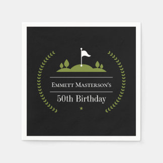 Luxus Moderner Golfer 50. Geburtstagsparty Golf Serviette