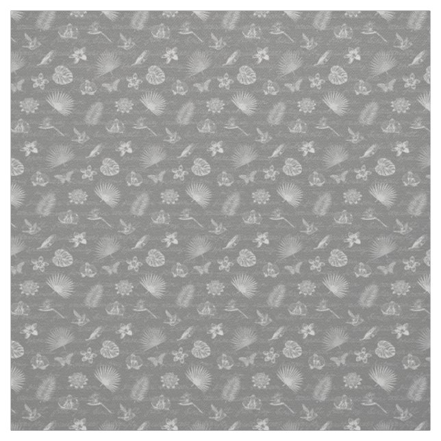 Luxus Moderner Tropischer Silberschmetterling Stoff (Muster)