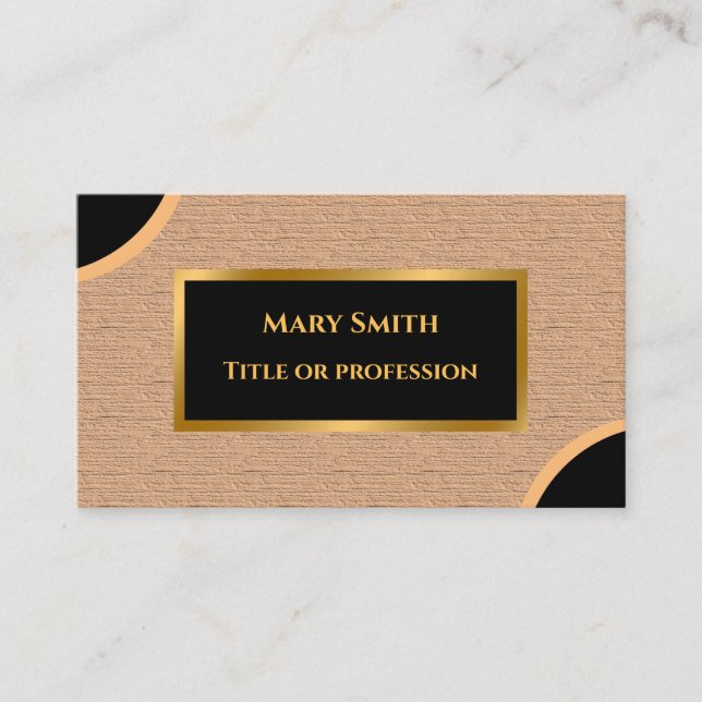 Luxus Modernes Gold Brown Visitenkarte (Vorderseite)