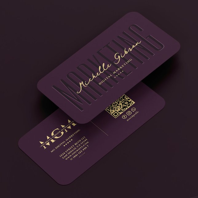 Luxus Modernes Marketing Monogram Lila Visitenkarte (Luxury Modern Marketing Monogram Purple Business Card
)