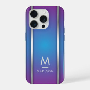 Luxus Modernes Minimal Abstraktes Violet Blau iPhone 15 Pro Hülle