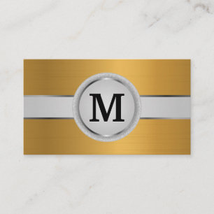 Luxus Monogram Band   Metallgoldbürste Visitenkarte