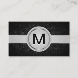 Luxus Monogram Band   Metallisches geometrisches M Visitenkarte