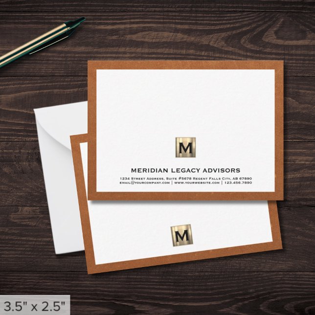 Luxus Monogram Business Mitteilungskarte (Von Creator hochgeladen)