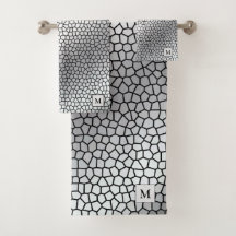 Luxus Monogram Hartglas Silver