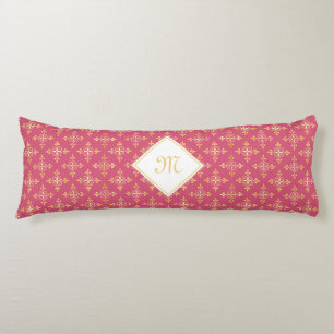 Luxus Monogram Pink und Gold Quatre Bloral Seitenschläferkissen