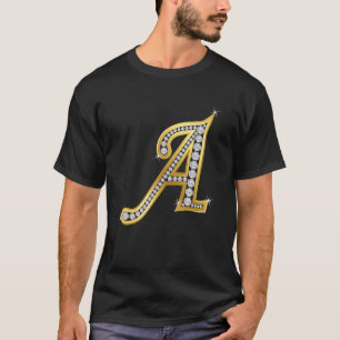 Luxus Monogramm Buchstabe a, goldener Buchstabe a, T-Shirt