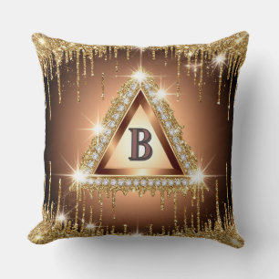 Luxus-Monogramm-Diamantrahmen-Design Kissen