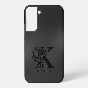 Luxus-Monogramm K auf Dunkelgrau Samsung Galaxy Hülle