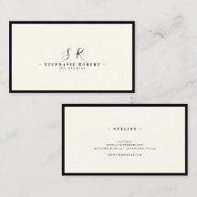 Luxus-Monogramm Schwarz Elfenbein Chic Stylisch