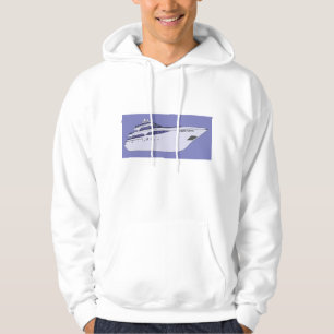 Luxus-Motorjacht Moderne weiße Superyacht Hoodie