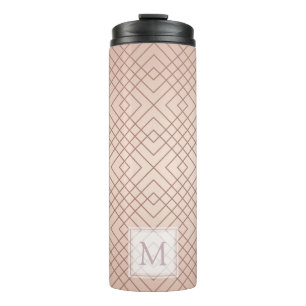 Luxus Muster Rose Gold Monogram Thermosbecher