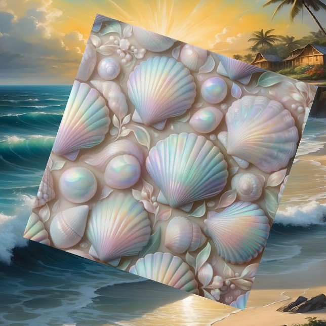 Luxus-Nautische Dekoration | Opal Seashells Beach  Fliese (Von Creator hochgeladen)