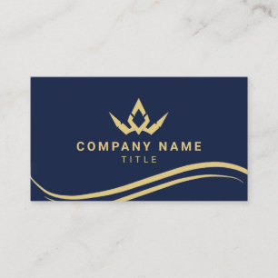 Luxus Navy Blau und Gold Royal Visitenkarte