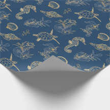 Luxus Navy Gold Küsten Chic Meer Lebensskizze