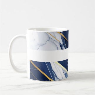 Luxus-Navyblau und Goldmarmor-Geometrisches Muster Kaffeetasse