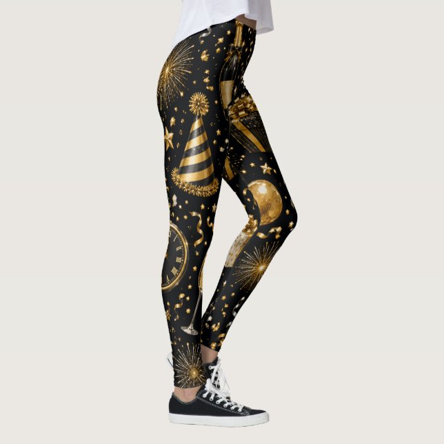 Luxus-Neujahrsfeier-Muster Leggings (Rechts)