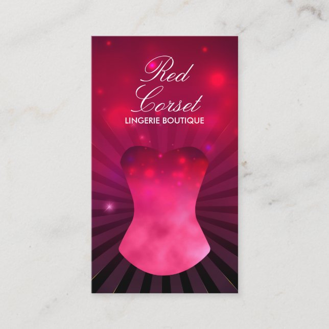 Luxus Night Show Corset Lingerie Visitenkarte (Vorderseite)