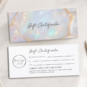 Luxus-Opal-Holografisches-Logo-Geschenkgutschein
