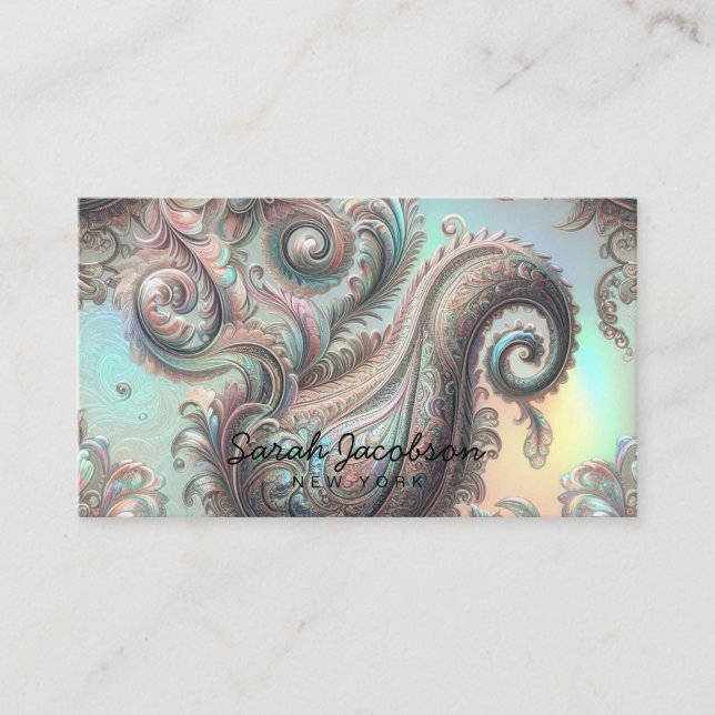 Luxus-Opal-Paisley Visitenkarte (Vorderseite)
