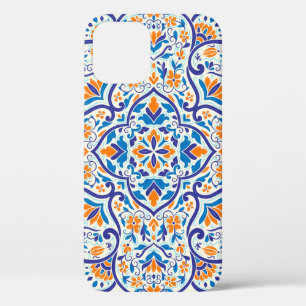 Luxus-Orange-Blau-Ornamentmuster Case-Mate iPhone Hülle