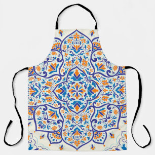 Luxus Orange Blue Ornament Muster Schürze