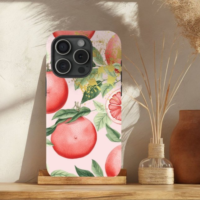 Luxus Pastel Pink und Gold Grapefruit Trellis Case-Mate iPhone Hülle (Von Creator hochgeladen)