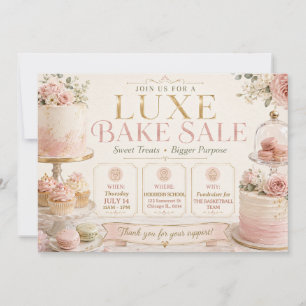 Luxus-Pâtisserie Rosa Gold Eleganter Kuchenverkauf Einladung
