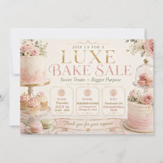 Luxus-Pâtisserie Rosa Gold Eleganter Kuchenverkauf Einladung