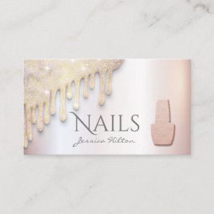 Luxus Perle Gold patina Tropfen Nagelsalon Visitenkarte