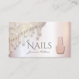 Luxus Perle Gold patina Tropfen Nagelsalon Visitenkarte
