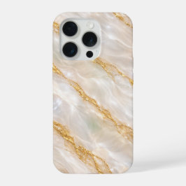 Luxus-Perlmarmor-Goldader-Handyhülle iPhone 15 Pro Hülle
