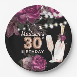 Luxus Personalisiert 30. Geburtstag Weinkultur Pappteller