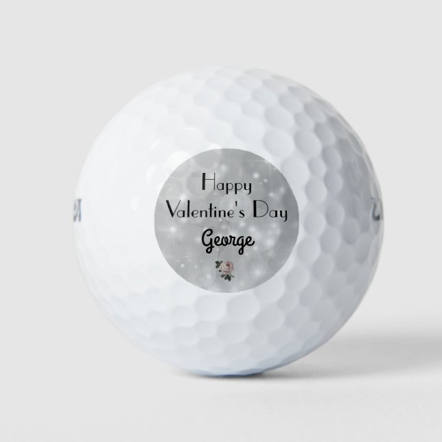 Luxus personalisiert Valentinstag Golfball (Vorderseite)