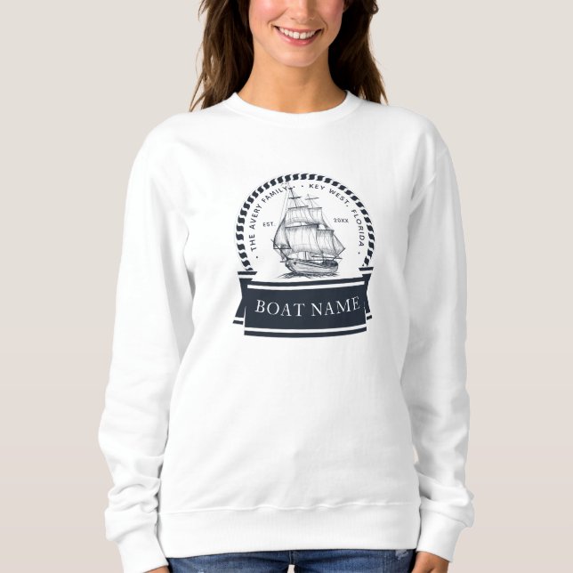 Luxus Personalisierter Name des Schiffes Sweatshirt (Vorderseite)