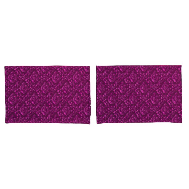 Luxus Pink Damask Floral Kissenbezug (Vorderseite-Set)
