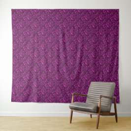 Luxus Pink Damask Floral Wandteppich