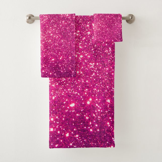 Luxus Pink Gold Glitzer Badhandtuch Set (Insitu)
