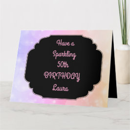 Luxus Pink Personalisiert 50. Geburtstag Karte