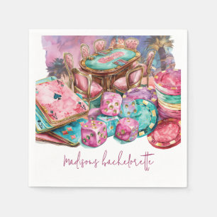 Luxus Pink Personalisiert Casino Bachelorette Serviette