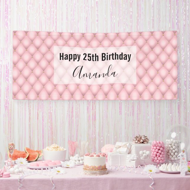 Luxus pink Tufit Diamond Muster Geburtstag Banner (Party)