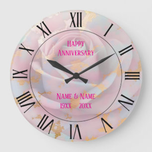 Luxus-Popular-Blush-Pink-Mint-Gold-Kollektion Große Wanduhr