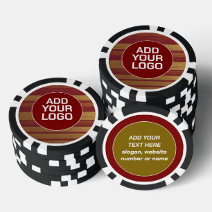 Luxus-Popularität Burgunder Gold Leinen Kollektion Pokerchips