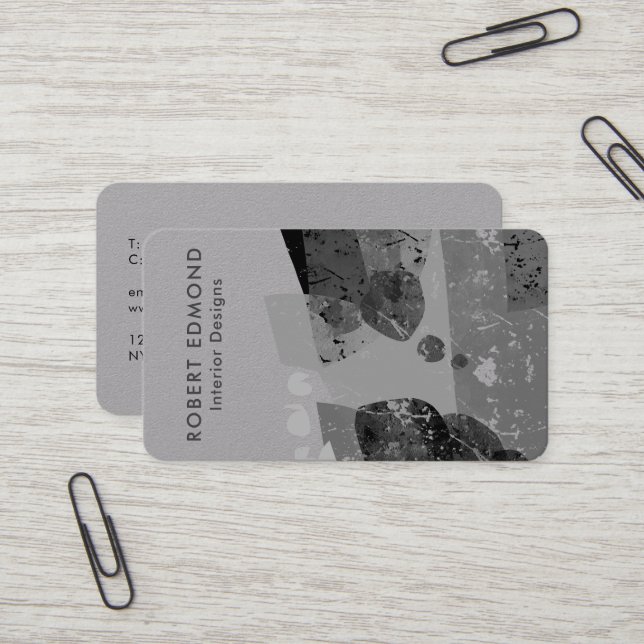 Luxus Premium Gray Artistic Einzigartiges Abstrakt Visitenkarte (Vorderseite/Rückseite Beispiel)